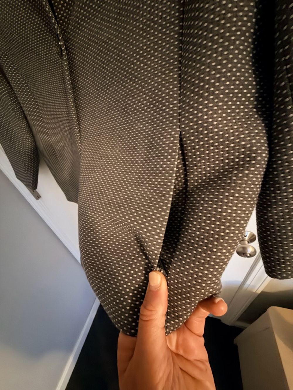 Barry Bricken Women’s Blazer • Gray Dot Pattern - Picture 9 of 12